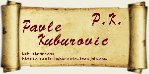 Pavle Kuburović vizit kartica